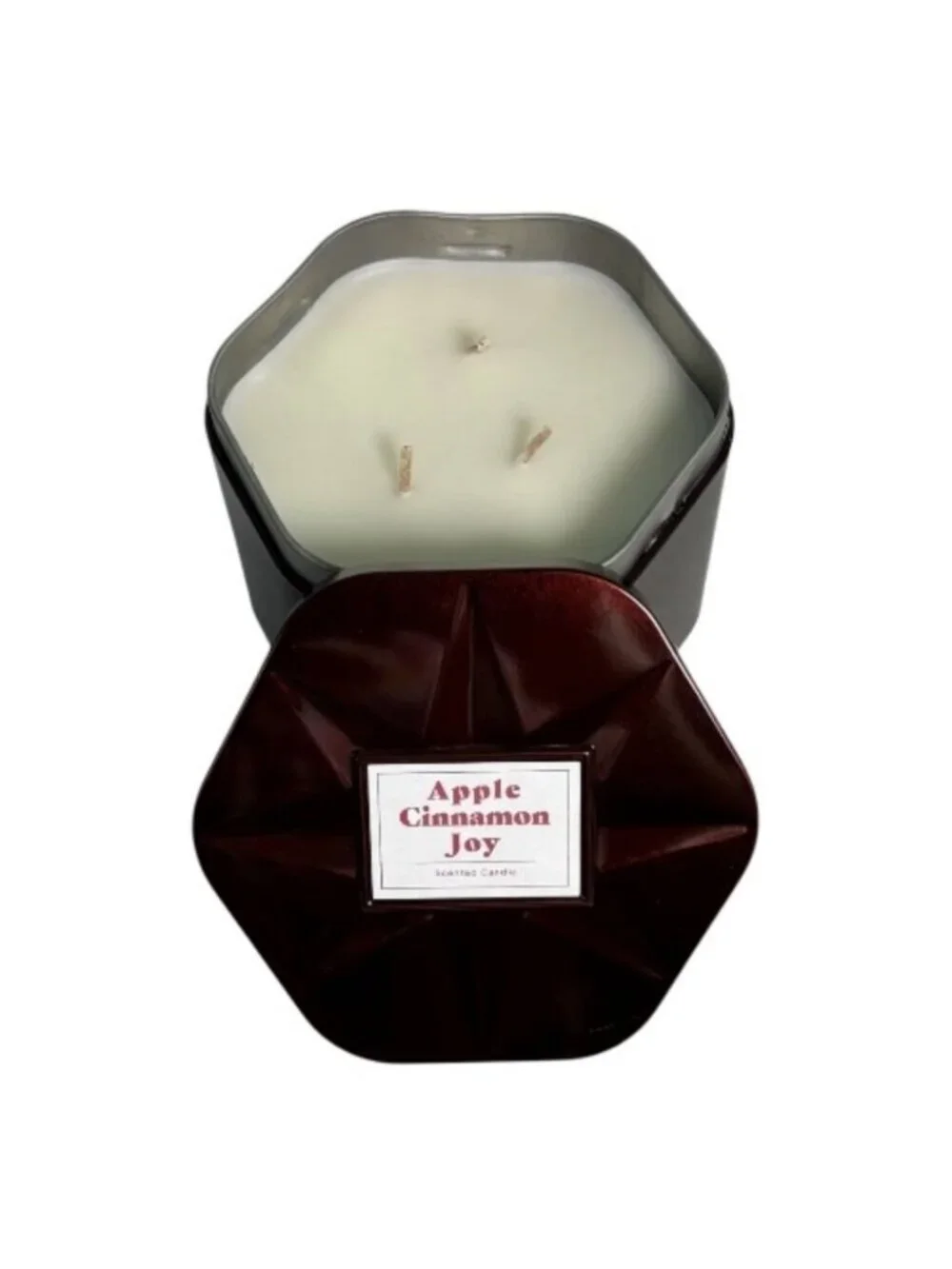 Threshold Apple Cinnamon Joy 18 oz 3 Wick Candle Decorative Tin New